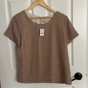 J Crew Blush velvet sheen top. Size small.